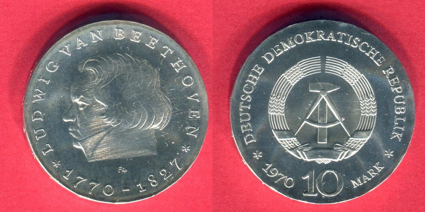 DDR,Eastern Germany GDR 10 Mark Silbermünze 1970 200. Geburtstag