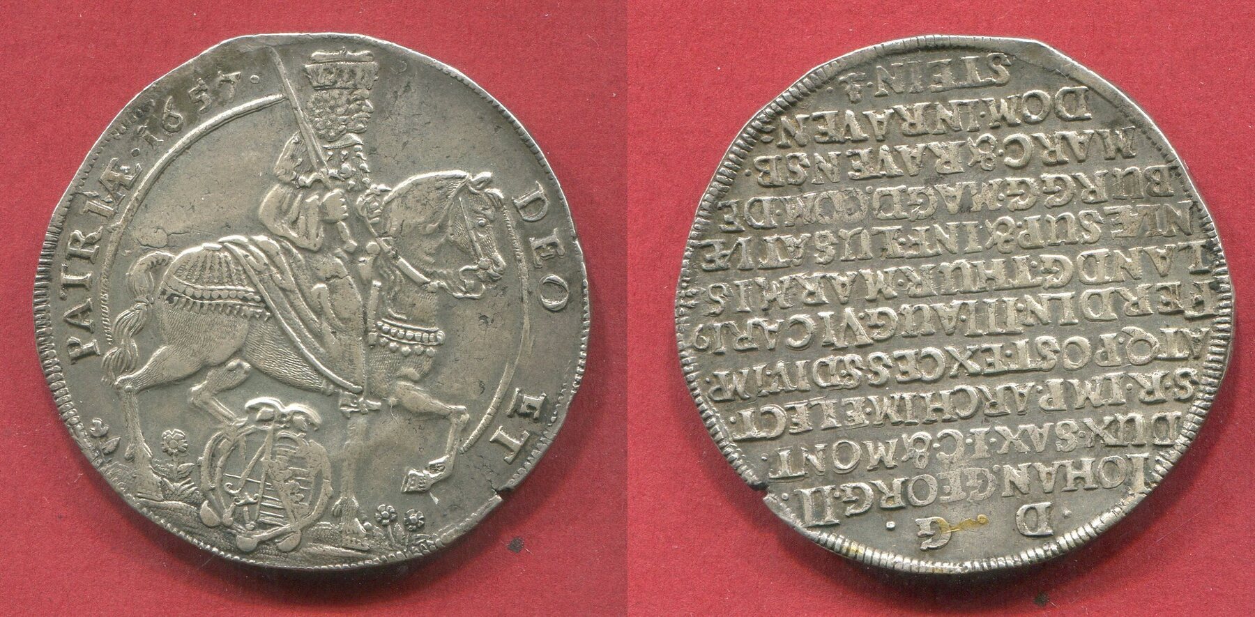 Sachsen Albertinische Linie Taler Vikariatstaler 1657 Johann