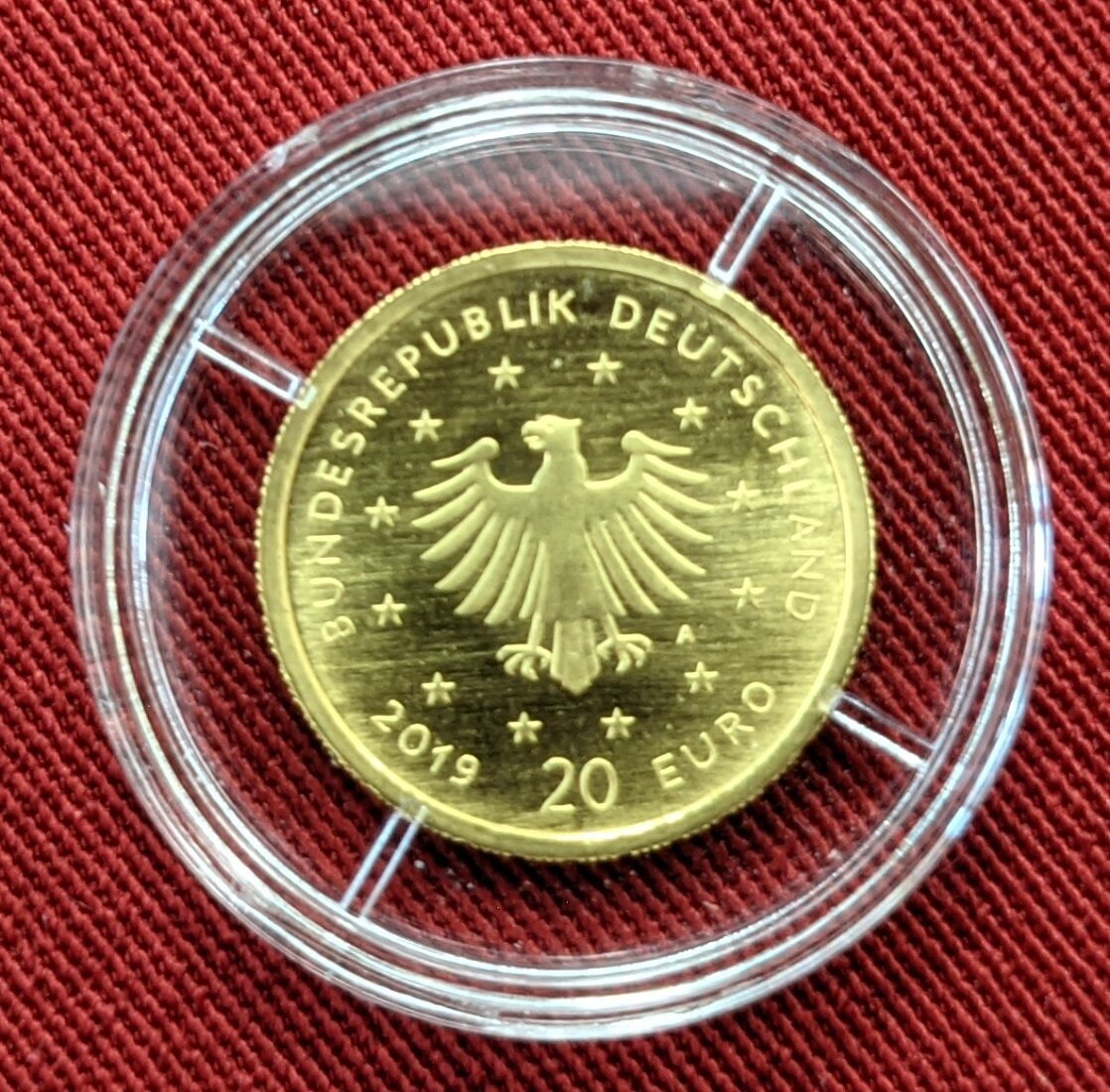 Deutschland BRD 20 Euro Goldmünze 1/8 Unze Gold 2019 D Heimische Vögel ...