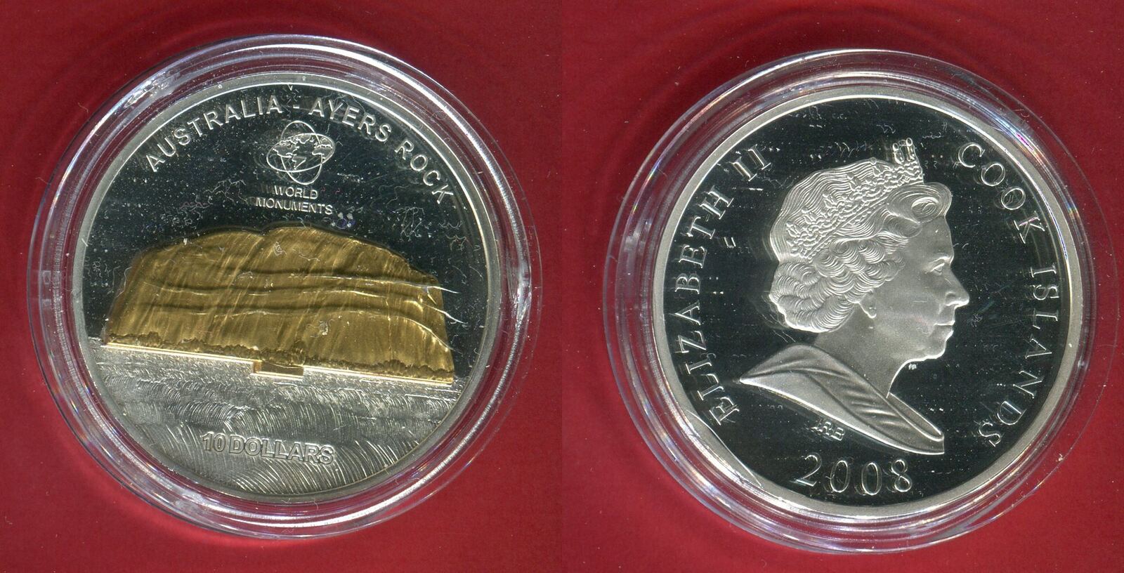 Cook-Inseln, Cook Islands 10 Dollars 2008 Skulpturmünze Weltmonumente ...