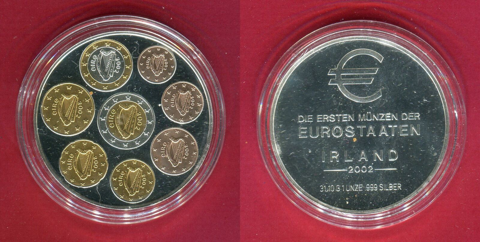 1 Euro Münze Irland 2002 (*Fehlprägung*!)