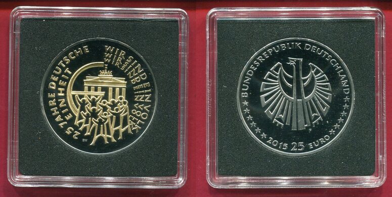 Deutschland 25 Euro Silbermünze mit Ruthenium-& Goldauflage 2015 25
