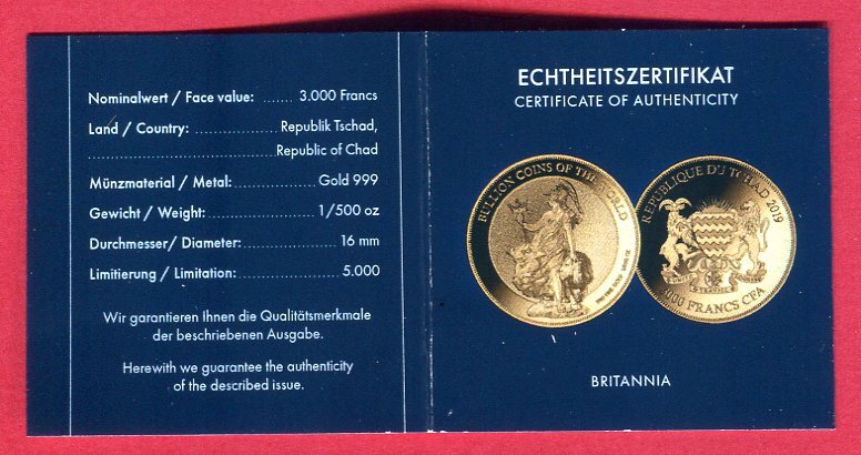 Tschad Francs Cfa Buillion Coins Of The World Britannia