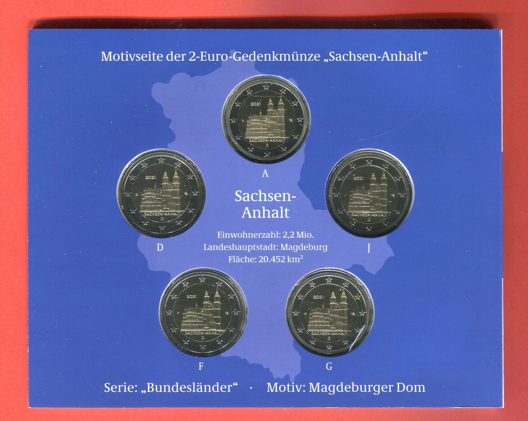 Sachsen Anhalt 2 Euro Münze Wert Bundesrepublik Deutschland 2 Euro Gedenkmünzenset 2021 Sachsen-Anhalt