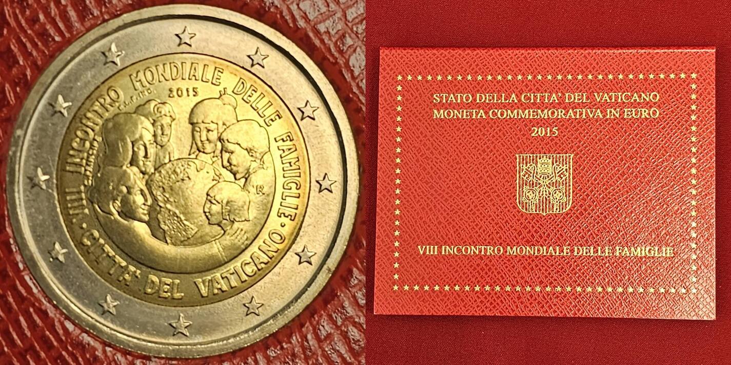 Vatikan 2 Euro Gedenkmünze 2015 8 Weltfamilientreffen Papst Franziskus Philadelphia USA