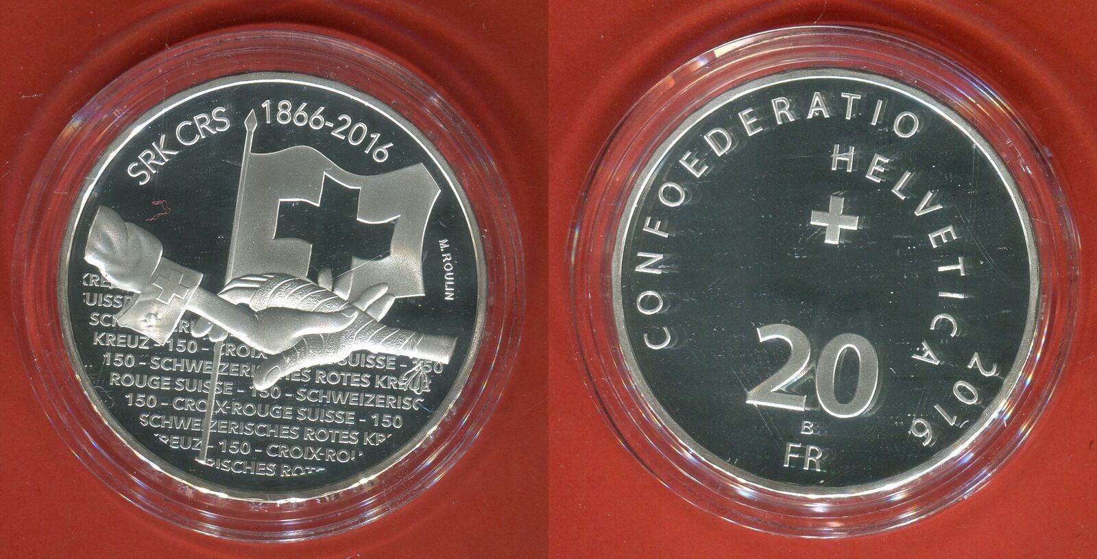 20 Franken Silbermünze 2016 150 Jahre SRK Schweizer Rotes Kreuz ...