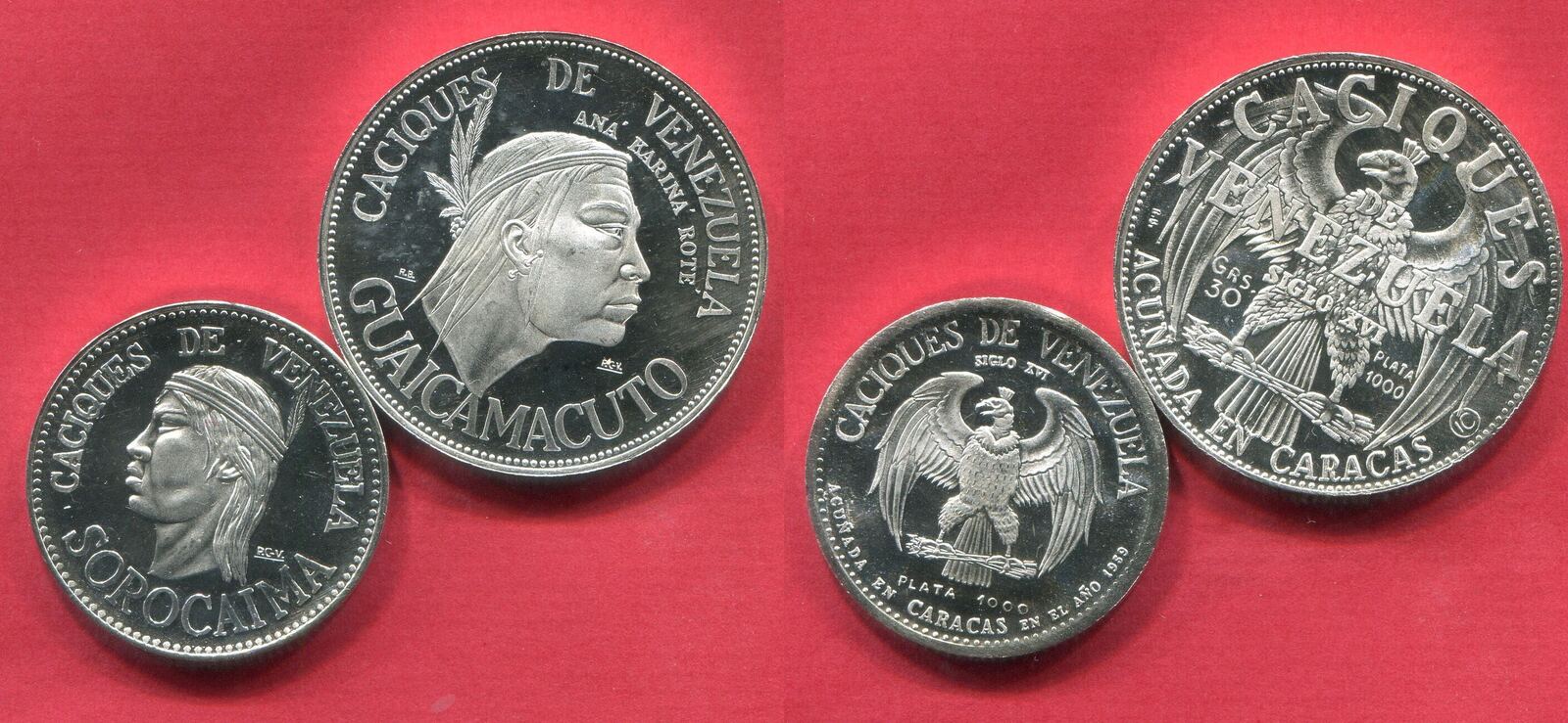 Venezuela Caziques o.J. / 1959 30 g Guaicamacuto, 14,95 g Sorocaima pp
