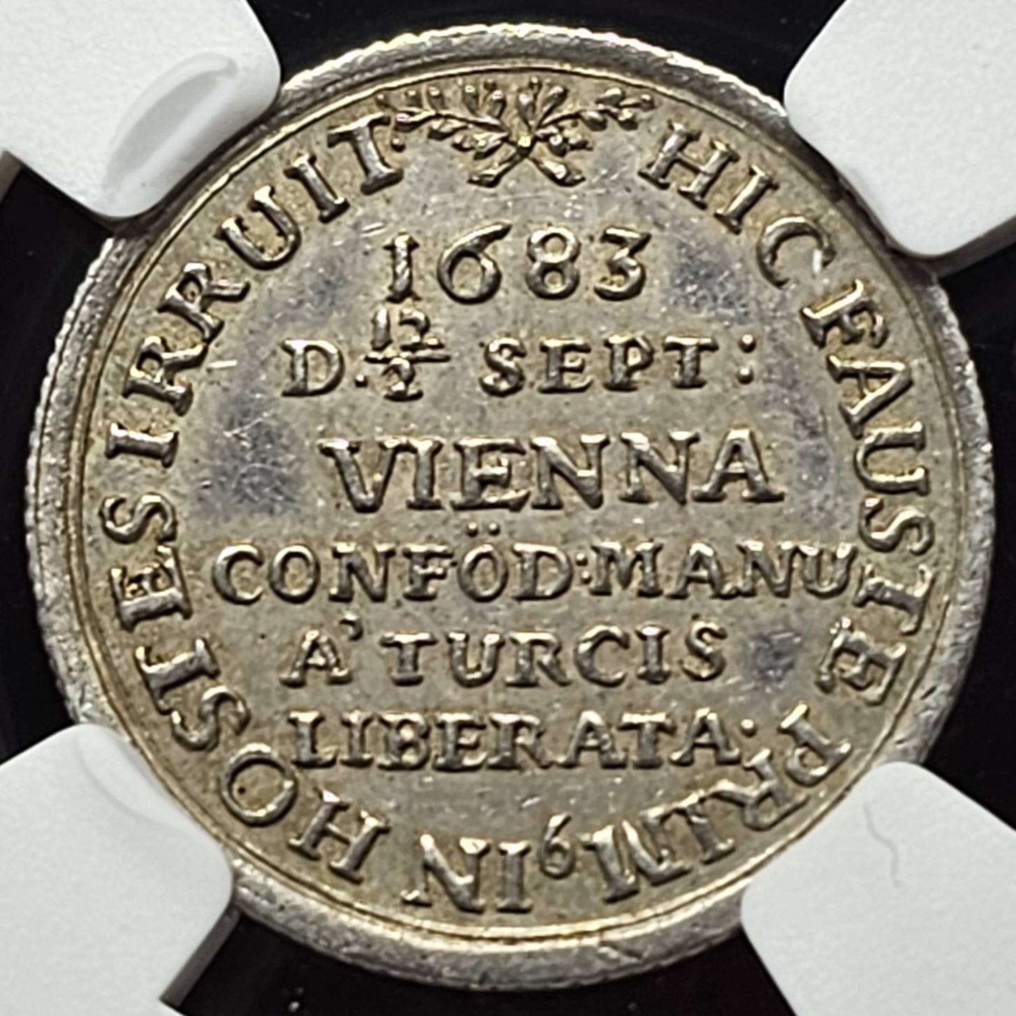 Sachsen Österreich Silvermedal Silbermedaille 1683DATED MEDAILLEN AUF