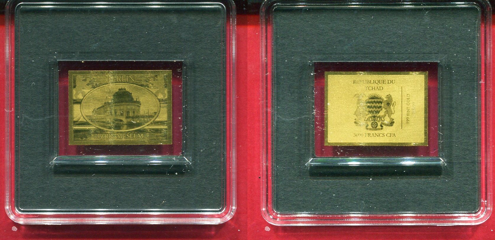 Tschad 3000 Francs CFA Rechteckgoldmünze Bode-Museum (1/500 oz ...