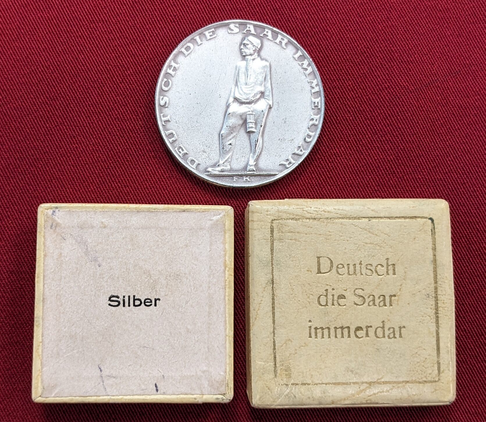 Germany Deutschland III. Reich Medaille Silber DEUTSCH DIE SAAR 