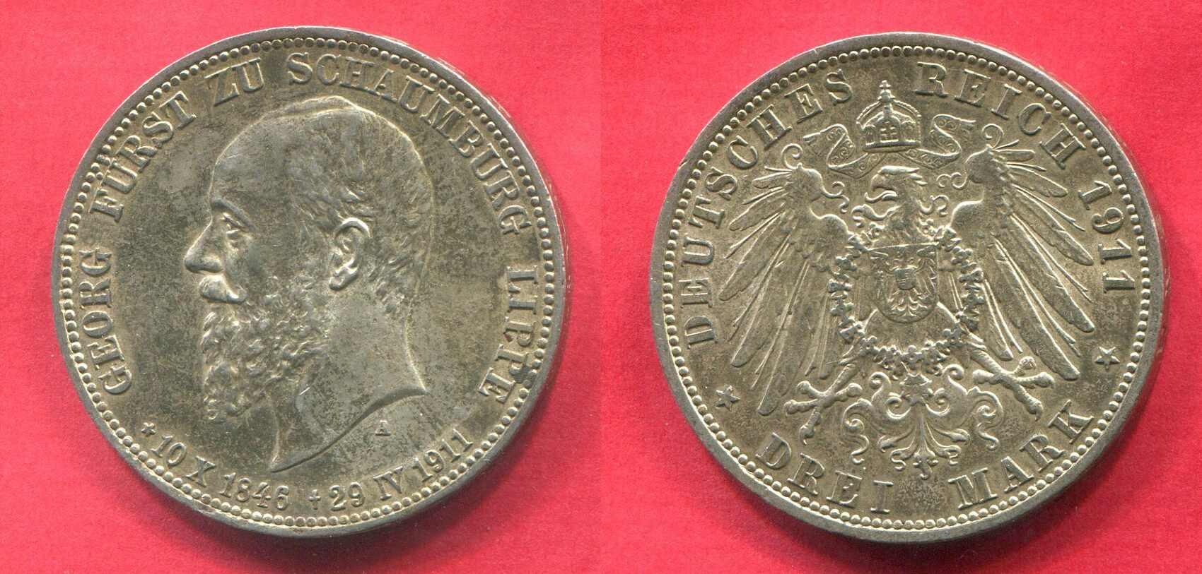 Der Krieg 2 Georg Heym 1911 Analyse Schaumburg Lippe 3 Mark 1911 Tod von Fürst Georg 1848 - 1911 vz-prfr