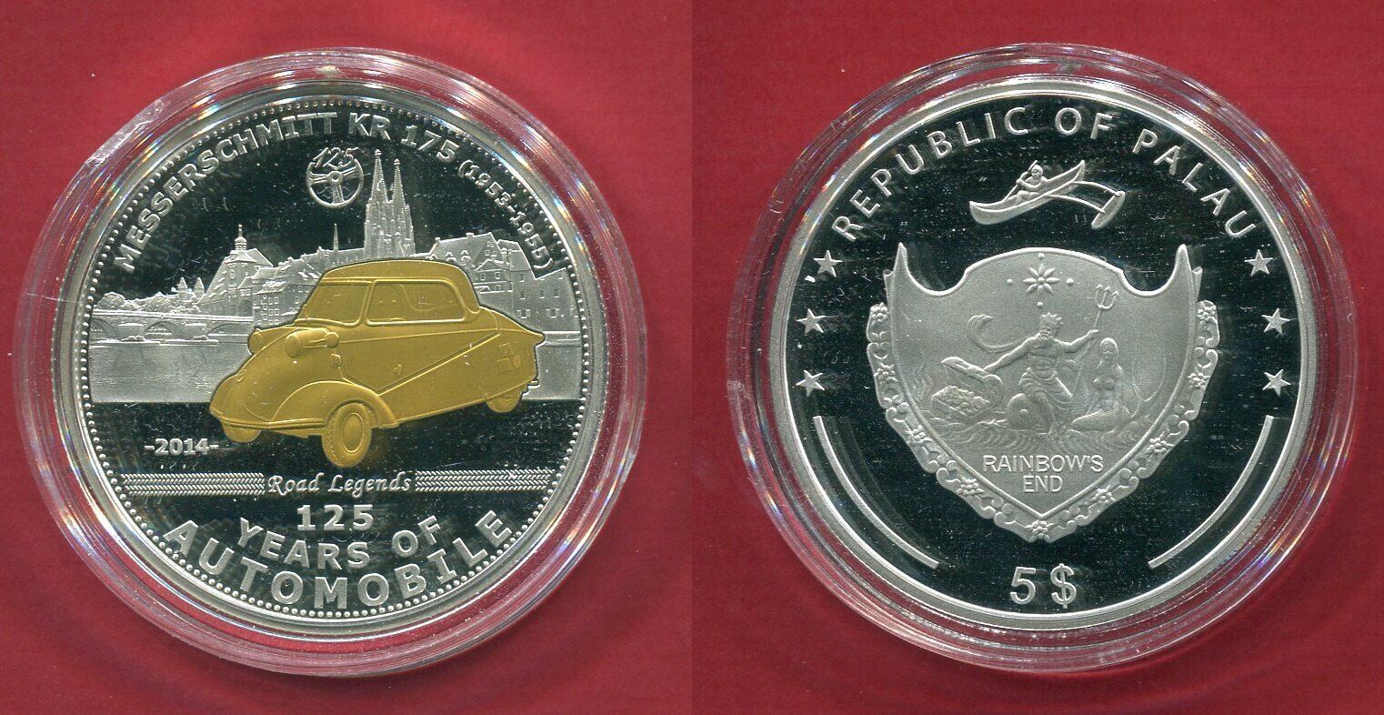 Republic of Palau 5 Dollar Silbermünze 2014 Messerschmitt KR 175 - 125 ...