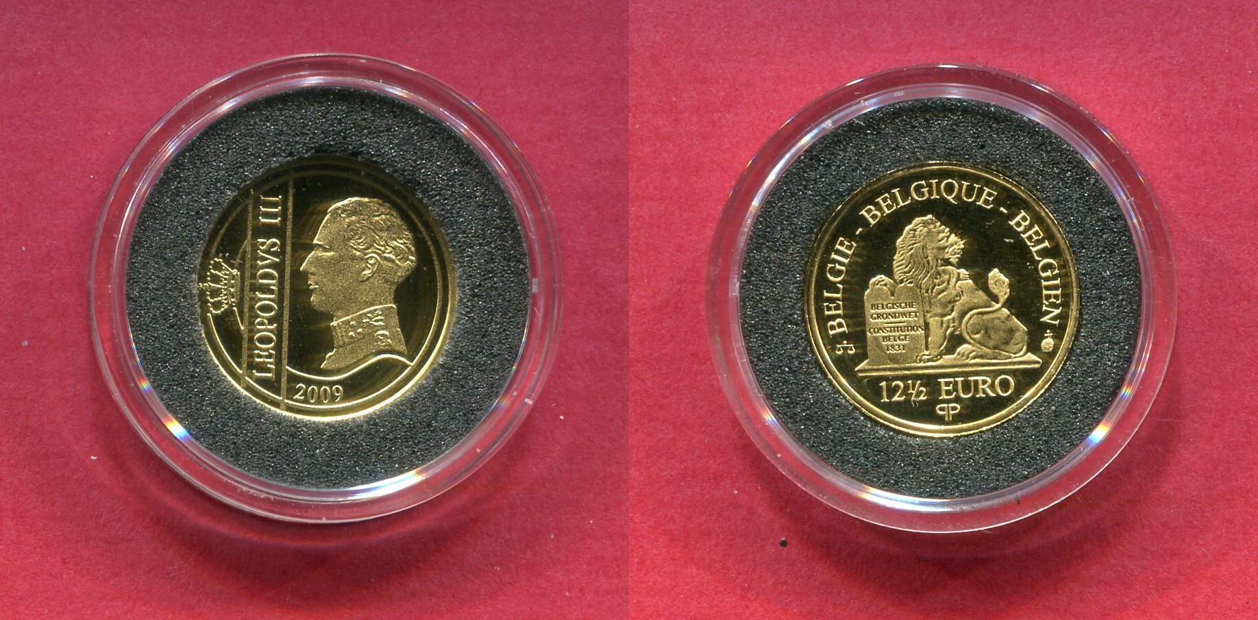 Belgien 12 50 Euro Minigoldm nze 2009 175 Jahre Belgisches F rstenhaus 