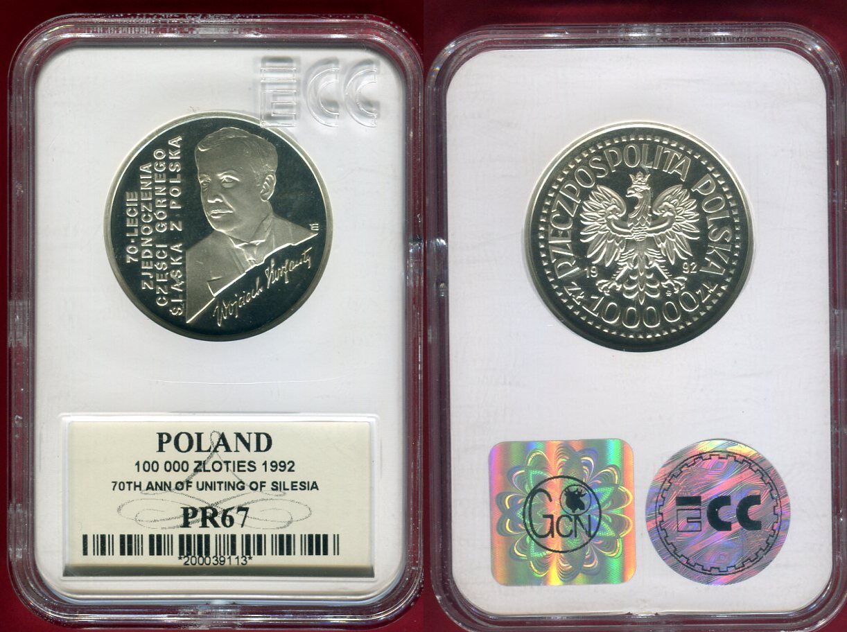 100-000-zloty-1992-vereinigung-von-oberschlesien-polen-ecc-pr67-ma