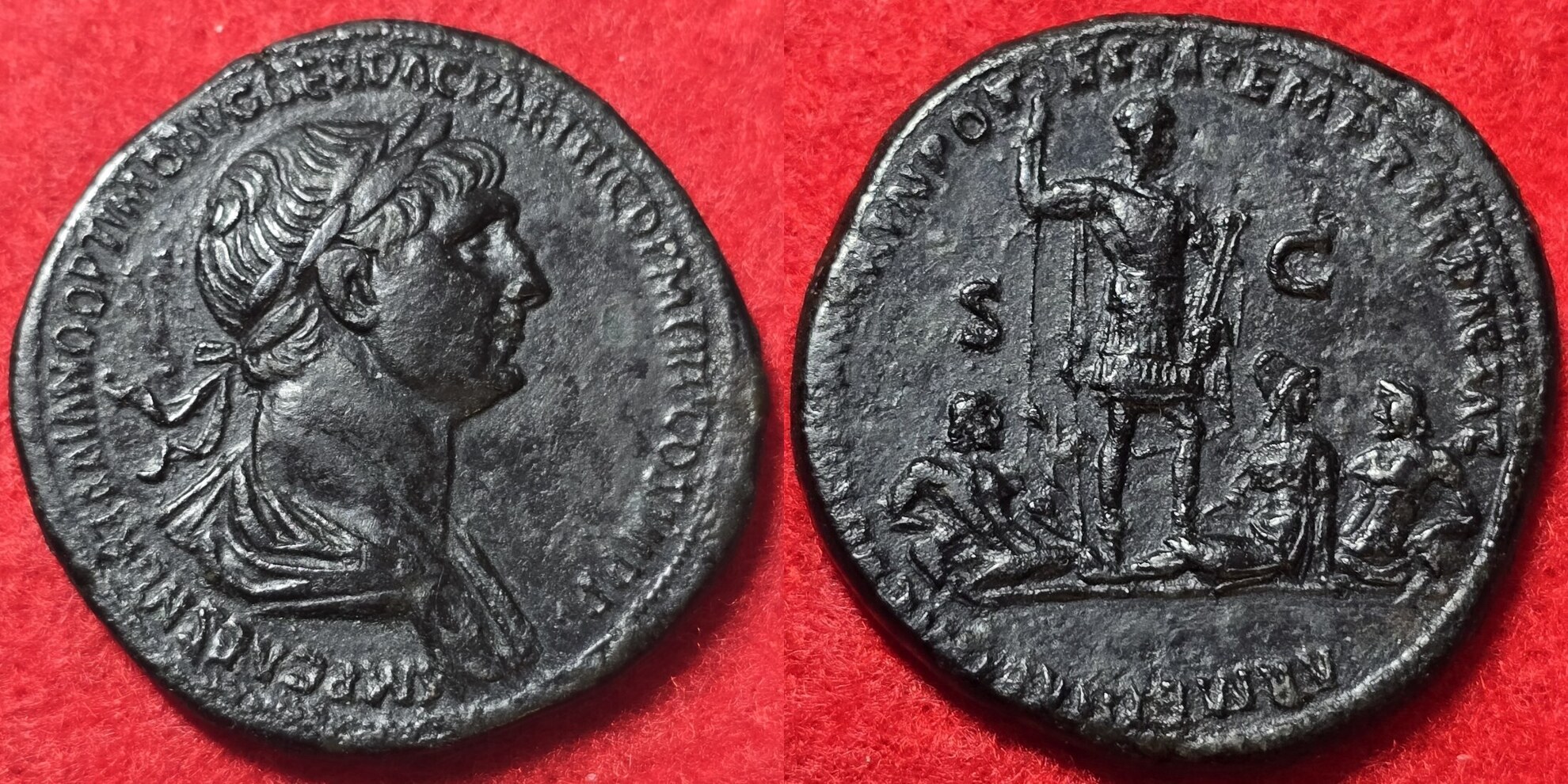 Römische Kaiserzeit Sesterz 115 Trajanus, (98 -117) vorzüglich