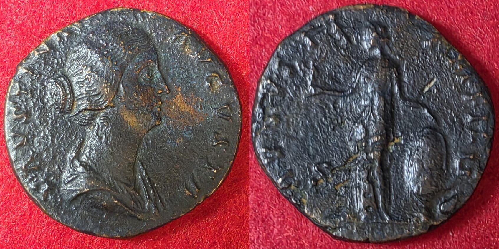 Rom Kaiserzeit Sesterz 147 -176 Faustina die Jüngere gutes sehr