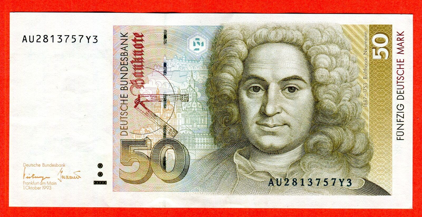 Bundesrepublik Deutschland 50 Deutsche Mark Banknote 1993 Balthasar ...