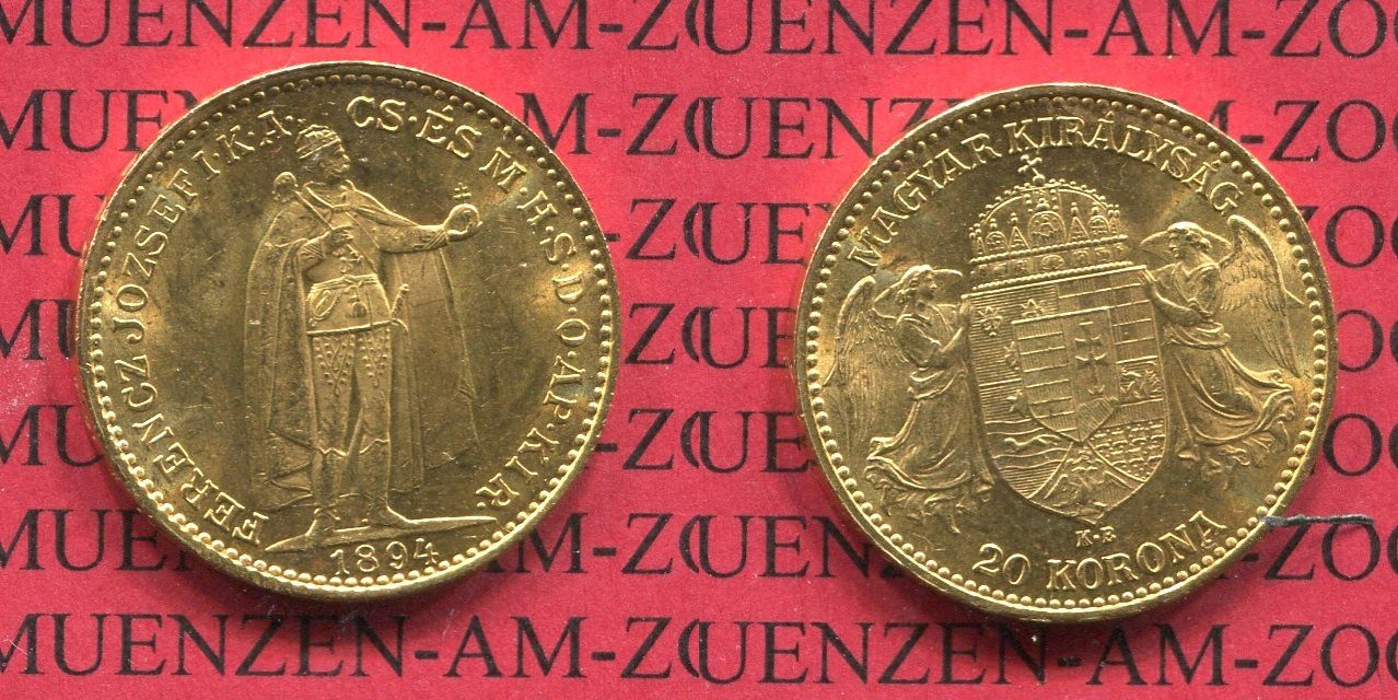 20 Kronen Korona Goldmünze keine NP ! 1894 Österreich ...