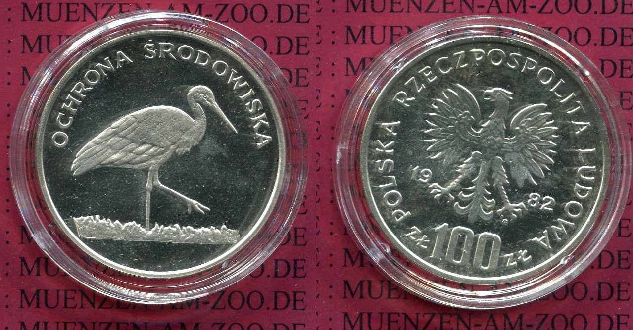 Polen, Poland 100 Zloty Silbermünze Polen 100 Zlotych 1982 bedrohte