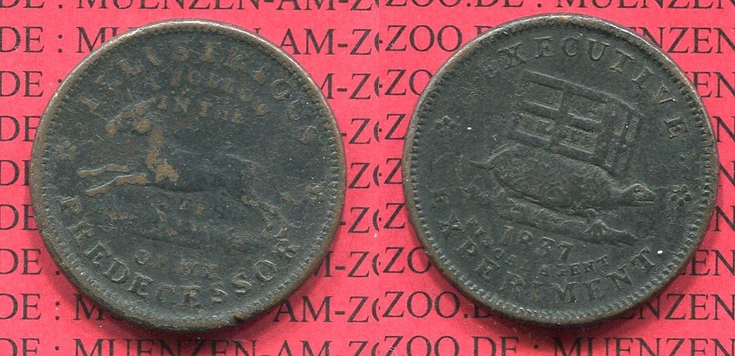 USA Token Executive Experiment USA Hard Times Token in Cent Large Type ...