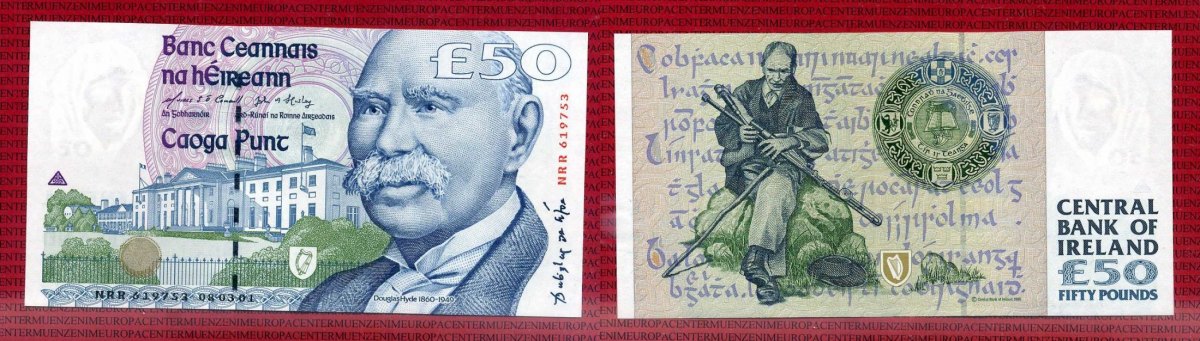 Irland Ireland 50 Pfund Banknote 1995-2001 Irland 50 Pfund 1993