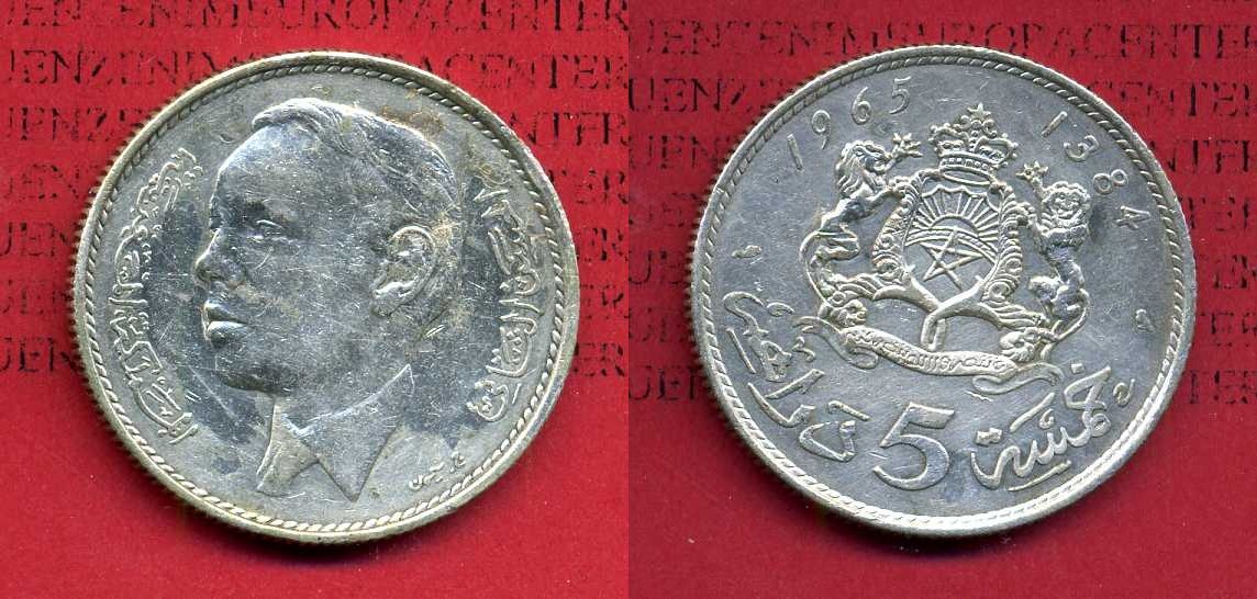 marokko-5-dirham-1965-al-hassan-ii-1965-1384-ss-nicht-gereinigt-ma