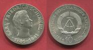 DDR GDR Eastern Germany 10 Mark DDR Silber Silber 125. Todestag von Karl Friedrich Schinkel -