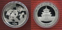 China Volksrepublik PRC 10 Yuan Panda 1 Unze Silber China Panda 10 Yuan 2008 1 Unze Silber Stempelglanz