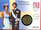 Schweden Sweden 50 Kronen Numisbrief Schweden Numisbrief 1993 Krönung Carl XVI Gustaf 50 Kronen Silber 1976