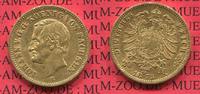 Sachsen German Empire Kingdom of Saxonia 20 Mark Goldmünze Kursmünze Sachsen 20 Mark Gold 1873 E König Johann J. 259