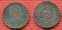 Württemberg, German Empire State of 5 Mark Silbermünze Württemberg 5 Mark 1907 Kursmünze, König Wilhelm II.
