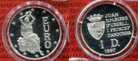 Principat d´Andorra 1 Diner Silbermünze Andorra 1 Diner Silber 1997 Europa mit Lorbeerkranz 40 Jahre Röm. Verträge