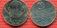 DDR GDR Deutsche Demokratische Republik 20 Mark Neusilber DDR 20 Mark Gedenkmünze Neusilber 1983 Karl Marx