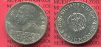 Weimarer Republik Deutsches Reich 3 Mark Silber Gedenkmünze Weimarer Rep. 200. Geburtstag von Lessing
