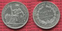 Französisch Indochina Piastre de Commerce Französisch Indochina 1907 A Piaster Silber Piastre de Commerce Trade Coin