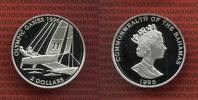Bahamas 2 Dollars Silbermünze Bahamas 2 Dollars 1995 Olympische Spiele 1996 Katamaran Bild