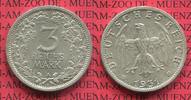 Weimarer Republik Deutsches Reich 3 Mark Kursmünze Silber Circulation Coin Weimarer Republik 3 Mark Kursmünze 1931 A Silber überdurchschnittlich