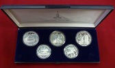 Russland 2 x 5 und 3 x 10 Rubel Russland Olympische Spiele Moslau 1980 3 x 10 2 x 5 Rubel mit Box