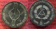 DDR GDR Deutsche Demokratische Republik 5 Mark Neusilber Gedenkmünze DDR 5 Mark Gedenkmünze Neusilber 1970 Wilhelm Conrad Röntgen 1845-1923