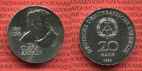 DDR GDR Eastern Germany 20 Mark DDR Silbermünze 125. Geburtstag von Clara Zetkin