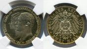 Sachsen Weimar Eisenach, NGC Zertifiziert 2 Mark Kaisereich Sachsen Weimar Eisenach 2 Mark 1903 A, Hochzeit mit Caroline von Reuß, J. 158