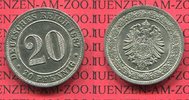 Kaiserreich 20 Pfennig 20 Pfennig Cu/Ni, 1887 A J. 6, kleiner Adler