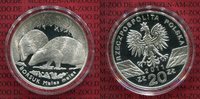 Polen, Poland Polska Animal Series 20 Zloty Silbermünze Polen 20 Zloty 2011 Der Europäische Dachs, Tierserie Silber Animal series