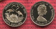 Bahamas 50 Dollars Goldmünze 1973 Flamingos PP 写真