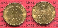 Österreich, Austria, 1. Republik 25 Schilling Gold Kursmünze Österreich 25 Schilling Goldmünze Kursmünze Adler Eagle Circulation Coin