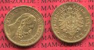 Württemberg State of German Empire 20 Mark Goldmünze Württemberg 20 Mark Gold 1876 J. 293