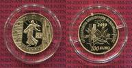 Frankreich, France 100 Euro Goldmünze Goldcoin Frankreich 100 Euro 2010 Goldmünze "Die Säerin" Sameuse, 50 Jahre Neuer Franc 写真