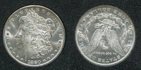USA 1 Dollar Morgan Typ USA 1880 CC, 1 Dollar Morgan Typ Silber Carson City Überprägung 8 über 7 Bild