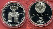 Russland 3 Rubel Silber Triumpfbogen PP