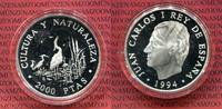 Spanien 2000 Ptas Silber Spanien 2000 Ptas Silber 1994 Gefährdete Tierwelt Purpurreiher